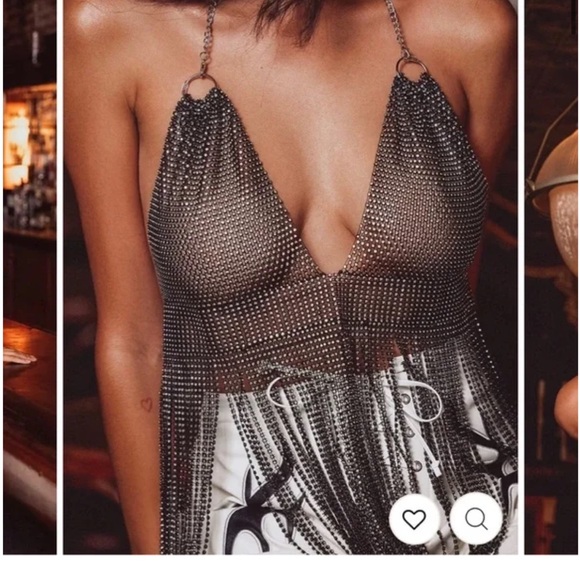 12th Tribe Black Fringe Crop Top - Picture 2 of 7